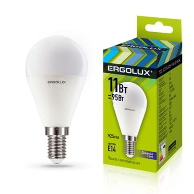 Лампа ERGOLUX LED-G45-11W-E14-6K (Эл.лампа светодиодная Шар 11Вт E14 6500K 172-265В)