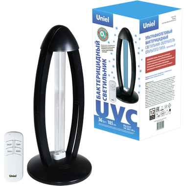Ультрафиолетовый бактерицидный светильник Uniel 36W/UVCO/RC BLACK настольный UGL-T02B