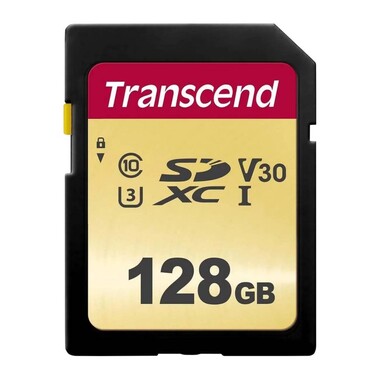 Флеш карта SDXC 128Gb Transcend Class 10 UHS-I U3 V30 R95, W60MB/s (TS128GSDC500S)