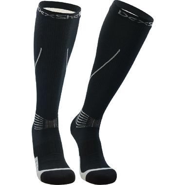 Водонепроницаемые носки DexShell Mudder L/43-46, черные с серыми полосками DS635GRYL