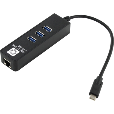 Сетевая карта 5bites USB3.1 RJ45 1 гигабит 3х портовый USB3.0 разветв. черный UA3C-45-10BK
