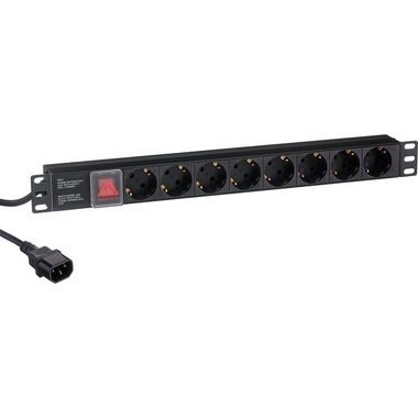 Блок розеток ExeGate ServerPro PDU-19H806 Al-8S-C14-3CU-SW 19 1U алюминий 8Schuko кабель с C14 3м 280845