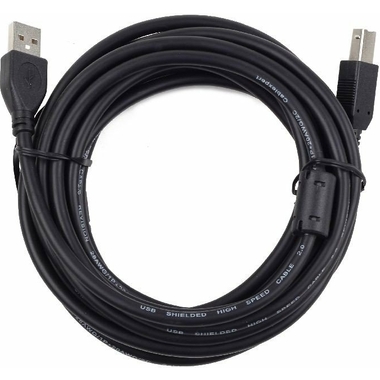 Кабель Cablexpert USB 2.0 Pro, AM/BM, 3м, экран, 2 ферритовых кольца, черный, CCF2-USB2-AMBM-10