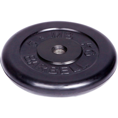 Обрезиненный диск Barbell d 31 мм, чёрный, 5.0 кг 437