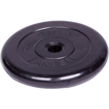 Обрезиненный диск Barbell Atlet d 31 мм, чёрный, 5.0 кг СГ000001513