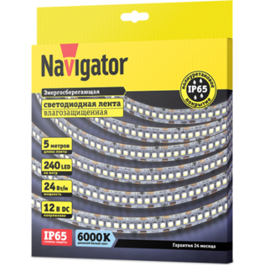 Светодиодная лента Navigator NLS-2835CW240-24-IP65-12V 14460