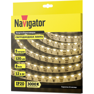 Светодиодная лента Navigator NLS-335WWS120-8-IP20-12V 14450