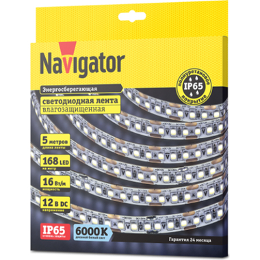 Светодиодная лента Navigator NLS-2835CW168-16-IP65-12V 14456