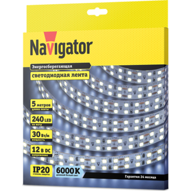 Светодиодная лента Navigator NLS-2835CW240-30-IP20-12V 14463