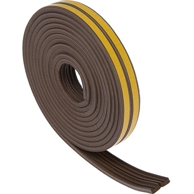 Резиновый уплотнитель TUNDRA Krep профиль Е, размер 4х9 мм, коричневый, в упаковке 6 м 3794727