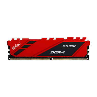 Модуль памяти Netac Shadow DDR4 DIMM 3200Mhz PC25600 CL16 - 8Gb  Red NTSDD4P32SP-08R