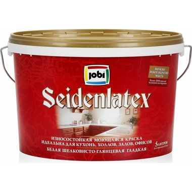 Износостойкая краска для стен и потолков JOBI SEIDENLATEX 5 л 11909