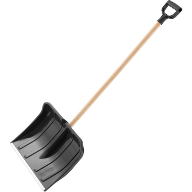 Пластиковая лопата для уборки снега PALISAD 410х320х1330 мм, деревянный черенок 61645