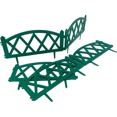 Садовый декоративный заборчик для дачи и сада ГеоПластБорд высота 26 см, длина 300 см, зеленый 50113