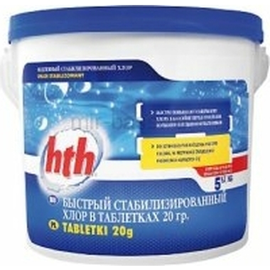 Быстрый стабилизированный хлор HTH MINITAB SHOCK, таблетки 20гр., 5кг C800673H2