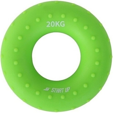 Кистевой круглый эспандер Start Up NT34036 с рельефом, 20 кг, зелёный 4690222169027