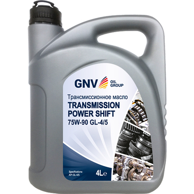 Трансмиссионное масло GNV Transmission Power Shift 75W-90, GL-4/5 4 л GTP1072010016547590004