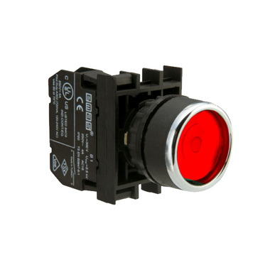 Нажимная кнопка Emas серия B, круглая, красная, с фиксацией, 1НО, 250 В AC, 4 А, 10 шт. B100FK