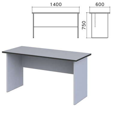 Стол письменный "Монолит", 1400х600х750 мм, цвет серый, СМ22.11 MONOLITH