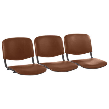Сиденья для кресла "Трим", комплект 3 шт., кожзам коричневый, каркас черный COMFORUM