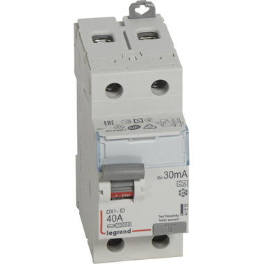 Выключатель дифференциального тока Legrand DX3ID 2П 40 А тип A 30 мА 2 модуля 411555