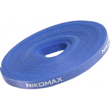 Стяжка-липучка NIKOMAX нарезаемая, в рулоне 5 м, ширина 25 мм, синяя NMC-CTV05M-25-RL-BL