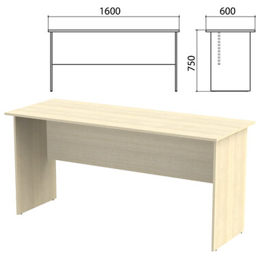 Стол письменный "Канц", 1600х600х750 мм, цвет дуб молочный (КОМПЛЕКТ)
