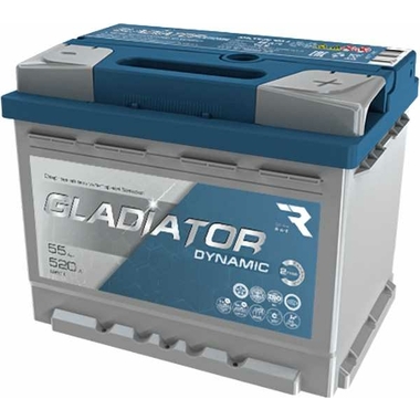 Аккумуляторная батарея Gladiator 55 А/ч, обратная полярность, тип вывода конус GDY5500