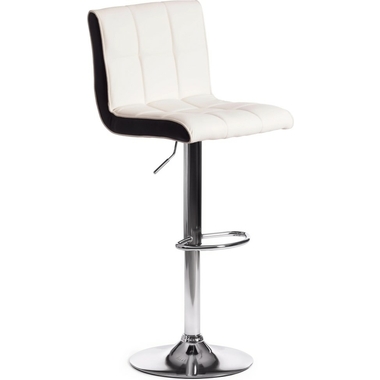 Барный стул Tetchair BARBER KY711D металл/экокожа, 43x50x92-103 см, белый/черный/хром 15094
