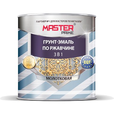 Грунт-эмаль по ржавчине MASTER PRIME 3 в 1 молотковая хаки, 2 л 43000 4300008280