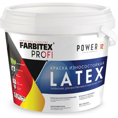 Латексная краска FARBITEX Latex (моющаяся; 3 кг; 2.1 л) 4300008771