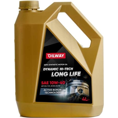 Моторное полусинтетическое масло OILWAY Dynamic Hi-Tech Long life 10W-40, API SG/CD, 4 л 4640076018125