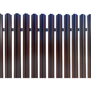 Металлический двухсторонний штакетник Металлика (коричневый; 10 штук в упаковке; высота 1 м) 1-8017/8017
