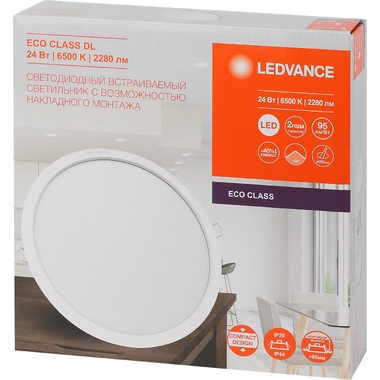 Светодиодный светильник даунлайт LEDVANCE ECOCLASS DL 24W 865 WT IP44 10x1RETRU LEDV 4058075656758