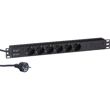 Блок розеток ExeGate ServerPro PDU-19H603 Al-6S-EU2.5CU, 19, 1U, алюминий, 6Schuko, евро, 2.5м 280828