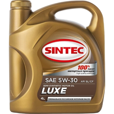 Моторное полусинтетическое масло Sintec LUXE SAE 5W-30, API SL/CF, 4 л 801980