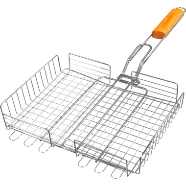 Универсальная хромированная объемная решетка-гриль POLYAGRO Camp 28х22 см 8102282