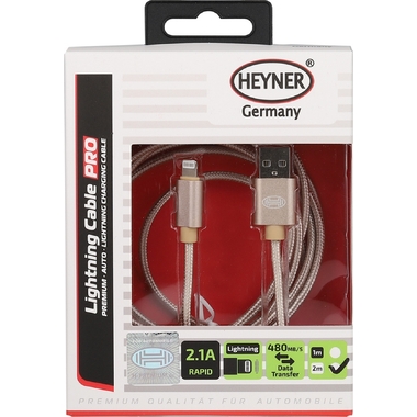 Кабель Heyner Премиум Lightning USB 2.0 DATA Transfer до 480 Mb/сек. 2 м. Золотой 511790