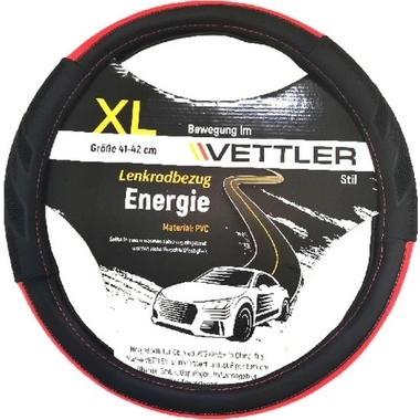 Оплетка на руль VETTLER Energie XL, 41-42 см, экокожа, красный XLEnergiered