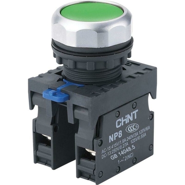 Кнопка управления CHINT NP8-11BN/3 без подсветки зеленая 1НО+1НЗ IP65 (R) 667113