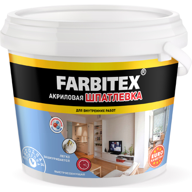 Акриловая шпатлевка Farbitex (для внутренних работ; 9 кг) 4300001565