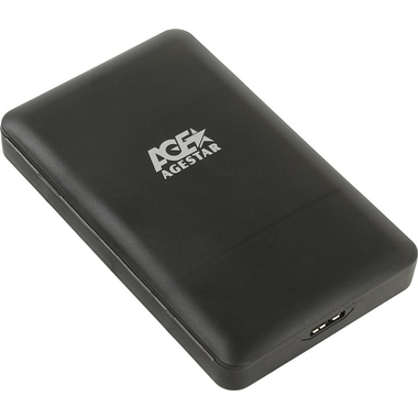 Внешний корпус AgeStar USB 3.0 2.5" SATAIII HDD/SSD, USB 3.0, пластик, черный, 3UBCP3 (BLACK)