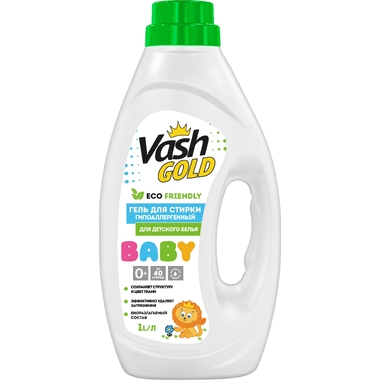 Гель для стирки VASH GOLD BABY "Eco Friendly" гипоаллергенный, для детского белья 1л 308137