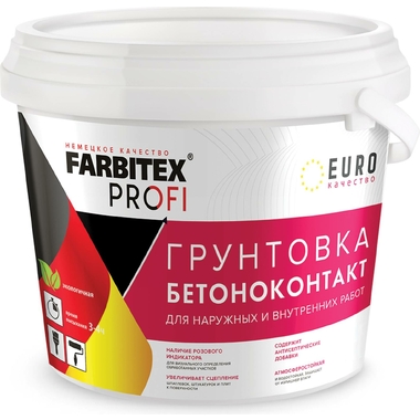 Грунтовка FARBITEX ПРОФИ (акриловая; бетоноконтакт; 3.5 кг) 4300002317