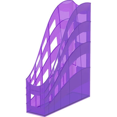 Вертикальная пластиковая подставка для бумаг ErichKrause S-Wing Standard 75 мм, сиреневый 53249