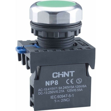 Кнопка управления CHINT NP8-10BN/3 без подсветки зел. 1НО IP65 (R) 667232