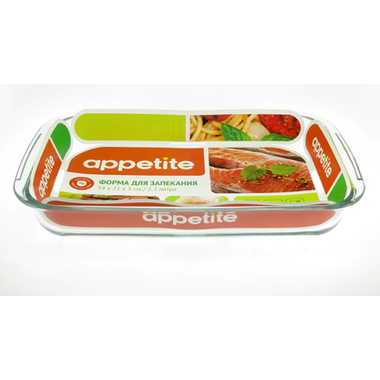 Стеклянная прямоугольная форма appetite 34x21x5 см 2.2 л PL5