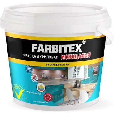 Акриловая краска FARBITEX (моющаяся; 3 кг) 4300004279