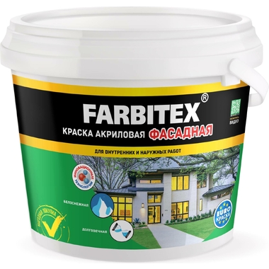 Акриловая фасадная краска Farbitex 3 кг 4300001554