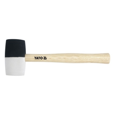 Резиновая киянка с деревянной рукояткой (черно-белая, 340 г) YATO YT-4601